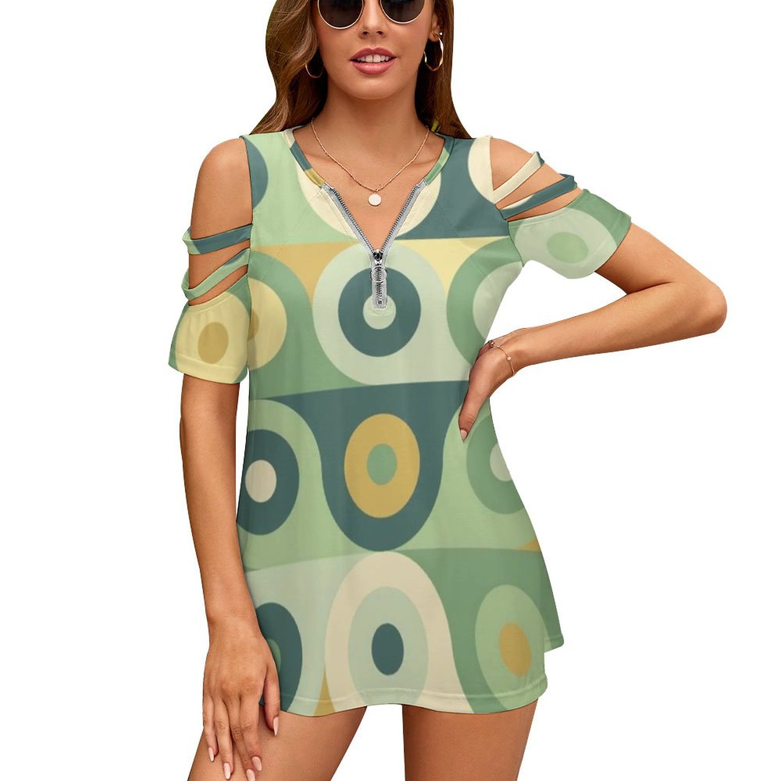Women'S Fashion In The 60S - Groovy 70'ler Desen Kadın Fermuar Çeşitli