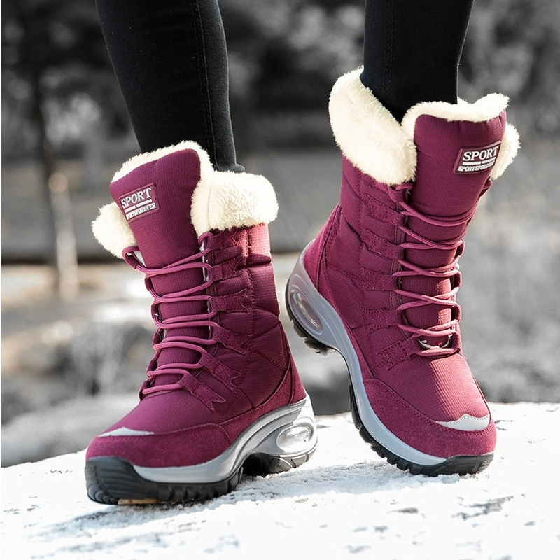 Women'S Fashion Hiking Boots - Üst Düzey Kadın Kar Botları Moda