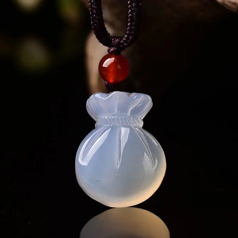 Women Fashion Jewellery - Doğal Akik Nimet Çanta Kolye Kolye