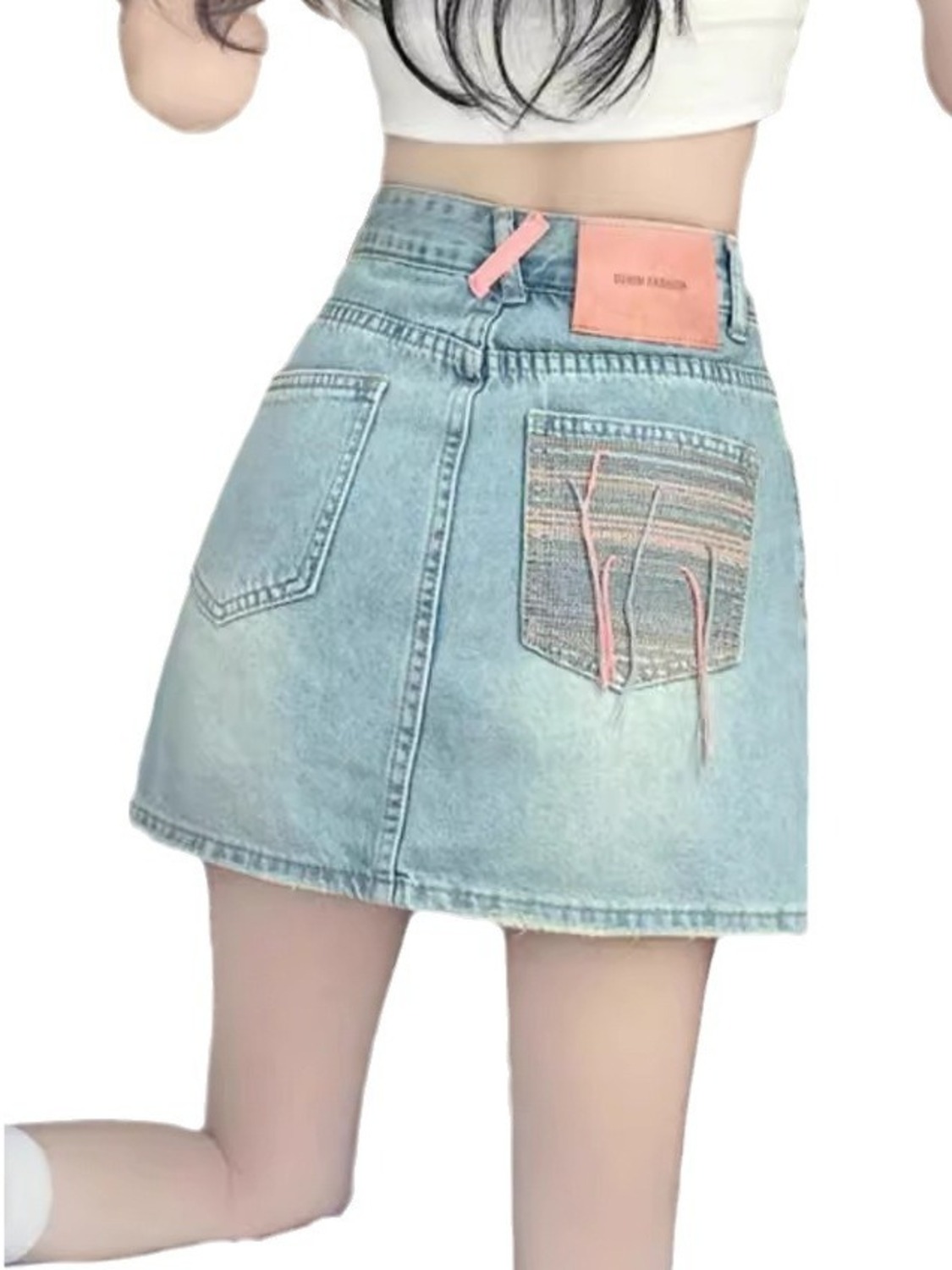 Denim Shorts Women - Kadınlar İçin Vintage Yıkanmış Kot Etek