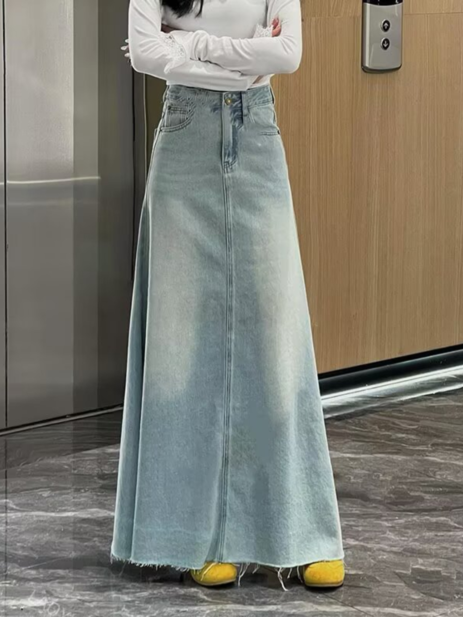 Denim Shorts Women - Kadın Yüksek Bel Pileli Kot Şort