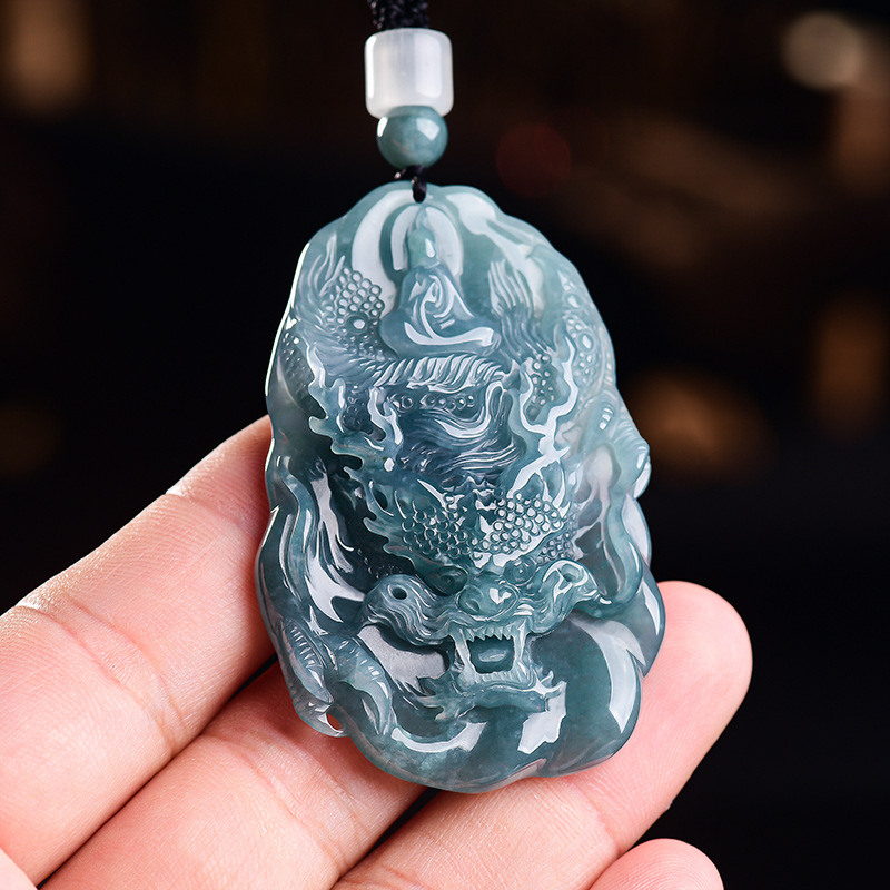 Women'S Fashion Gifts - Doğal Birmanya Jadeite Ejderha Kolye Kolye