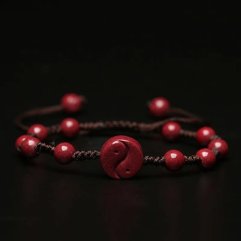 Women Fashion Jewellery - Özelleştirilmiş doğal kırmızı Cinnabar Yin Yang