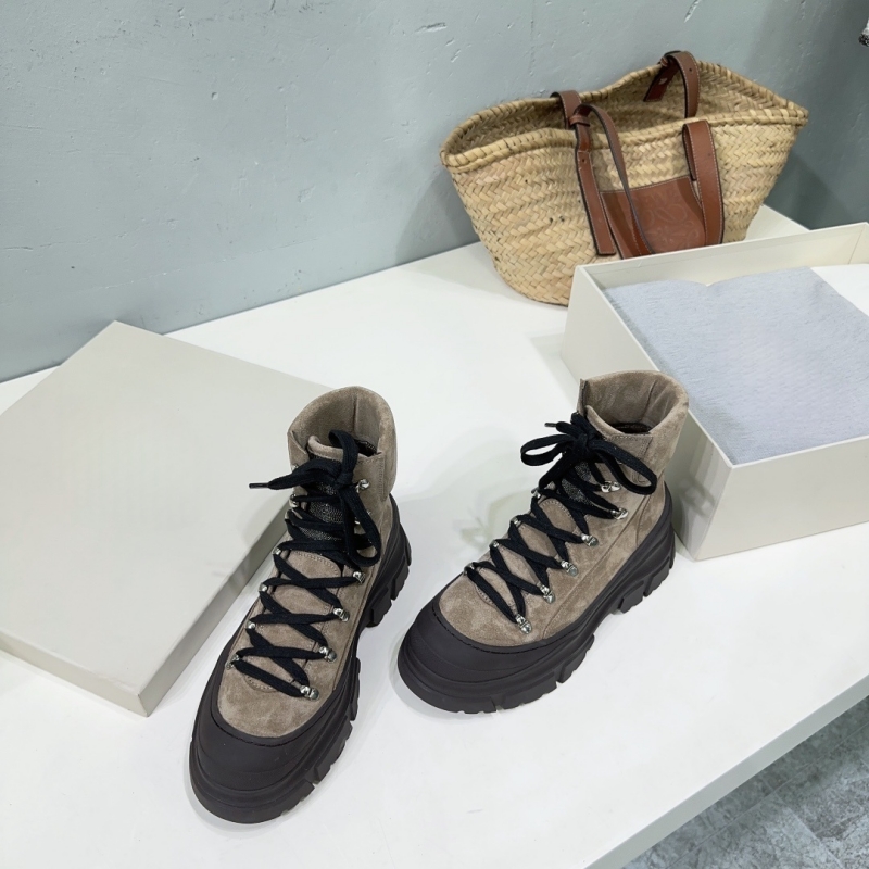 Women'S Fashion Hiking Boots - Sonbahar Kış yeni hakiki deri maté