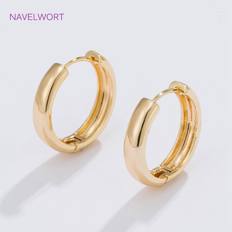 Women Fashion Jewellery - 6 boyutları altın kaplama daire halka