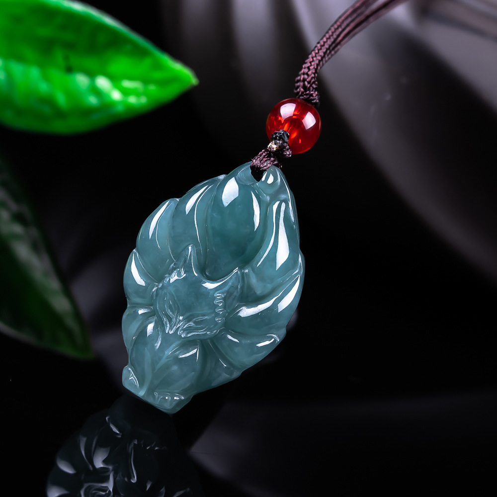 Women'S Fashion Gifts - Doğal Birmanya Jadeite Tilki Kolye Kolye