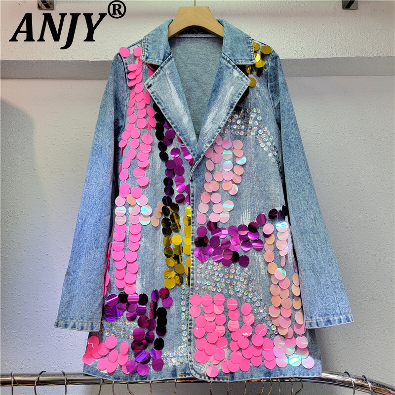 Women'S Fashion Denim Jacket - ANJY Sonbahar Yeni Kadın Ins Trendy