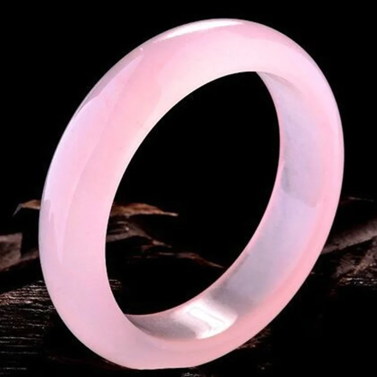 Women Fashion Jewellery - Hakiki doğal pembe yeşim bileklik bilezik