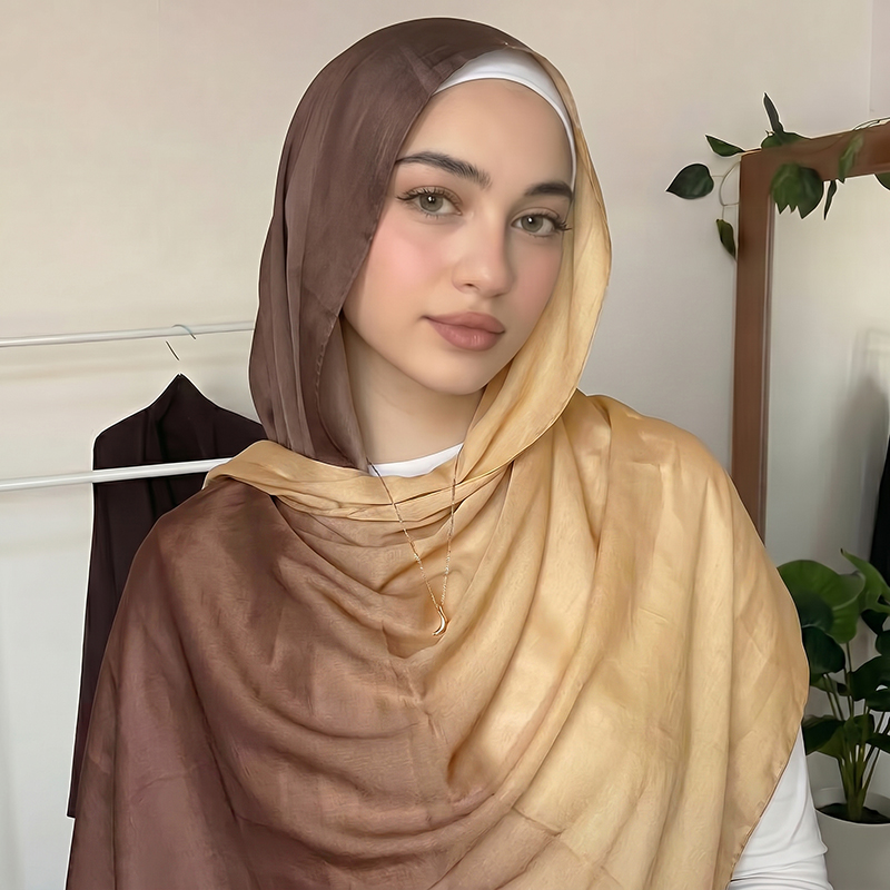 Women'S Fashion Gifts - Moda Müslüman Başörtüsü Ombre Eşarp Yumuşak