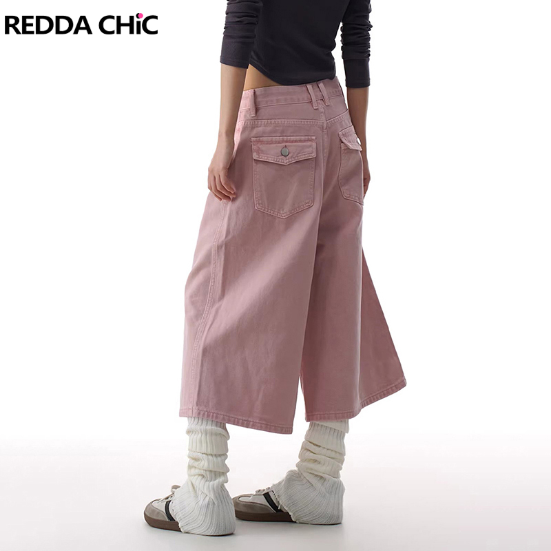 Denim Shorts Women - REDDACHiC Pembe Kargo Kot Şort Kadın