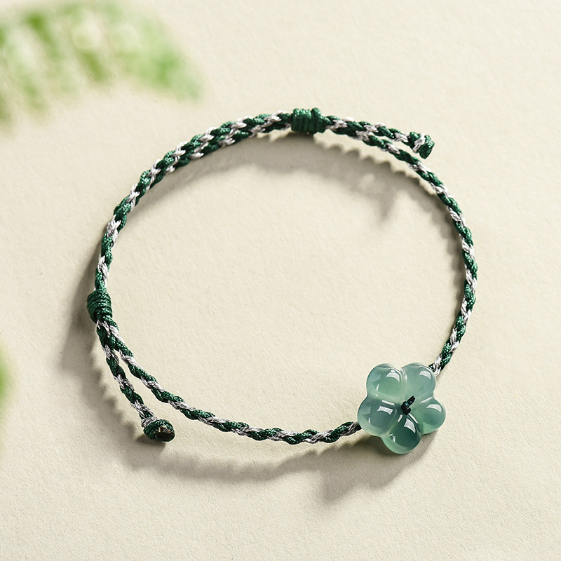 Women'S Fashion Gifts - Birmanya Jadeite Çiçek Bilezik Doğal Yeşim