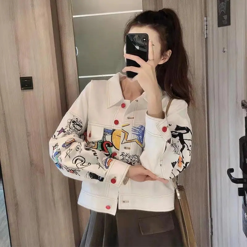 Women Fashion Jeans Top - Kore Kadın Moda Eğlence Kovboy Dış