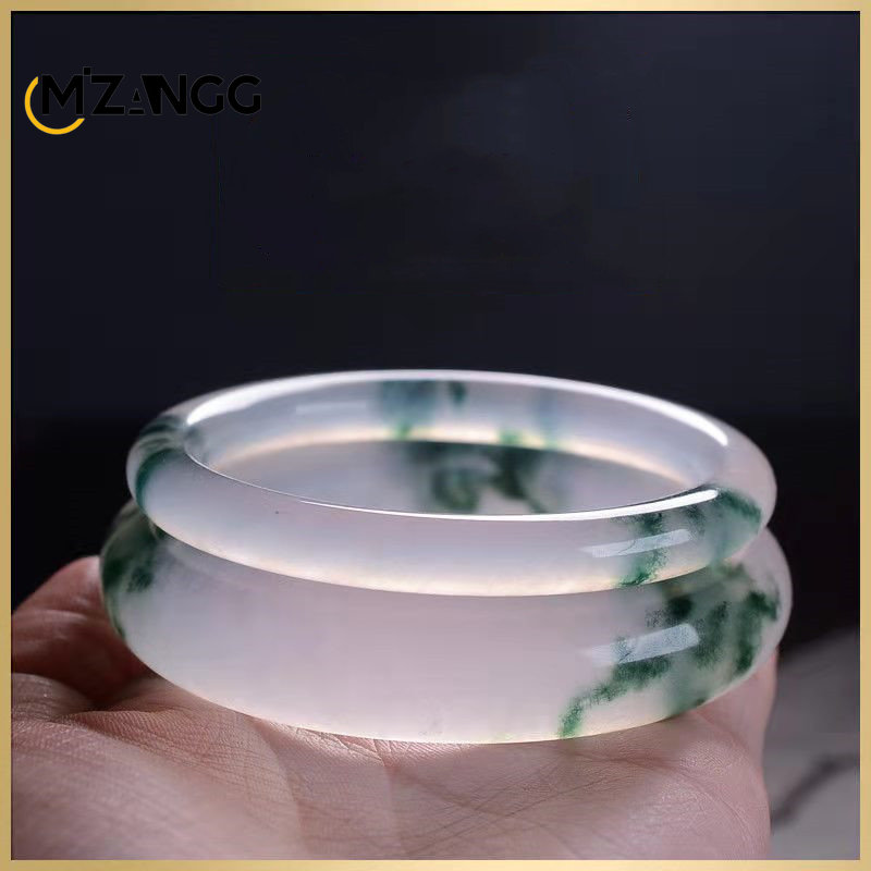 Women Fashion Jewellery - Doğal yeşil Jadeite bileklik yeşim bilezik