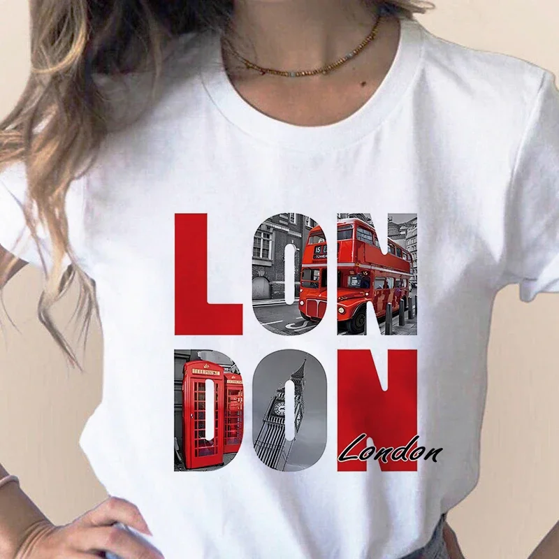 Women'S Fashion London - Moda şehir baskılı tişört Paris londra