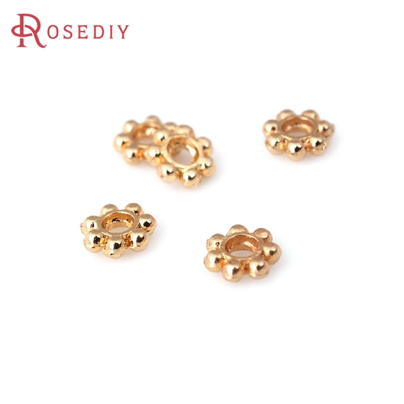 Women Fashion Jewellery - 18 ayar altın rengi pirinç çiçek