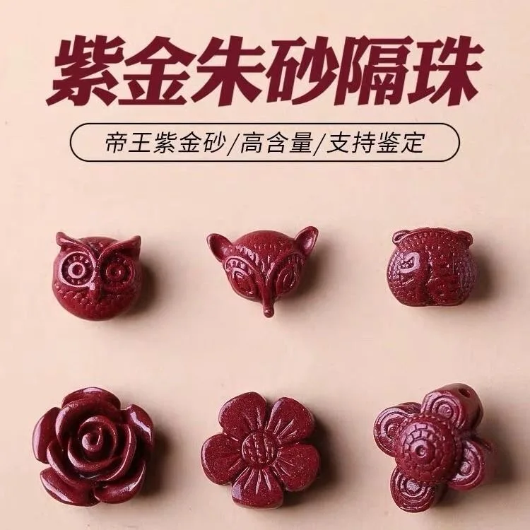 Women Fashion Jewellery - 5 adet doğal Cinnabar çin baykuş