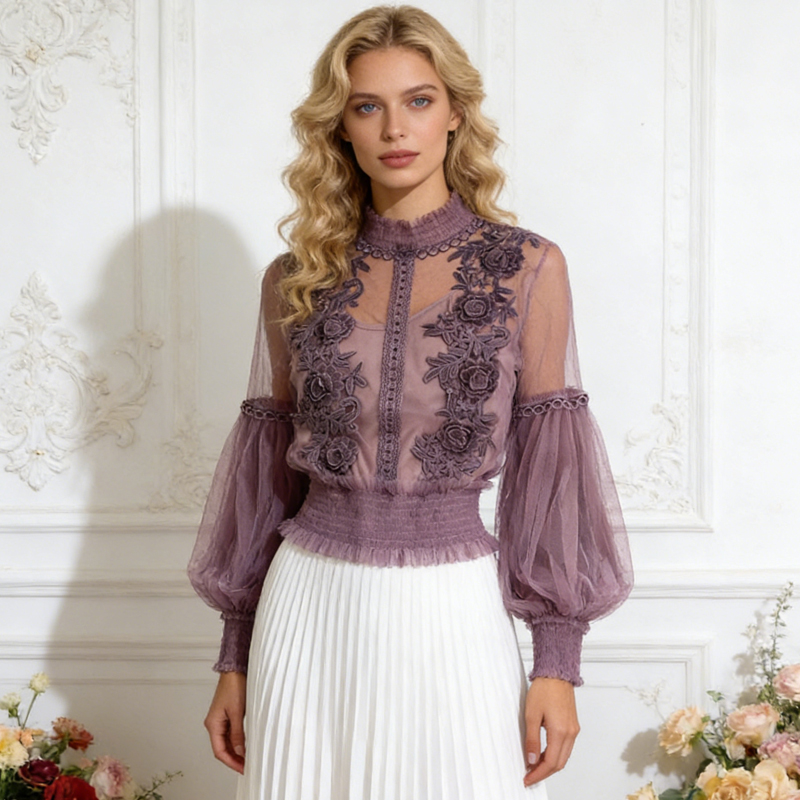 Vintage Dantel Kadın Gömleği T - Wrap Blouse Chiffon incelemesi ve fiyatı