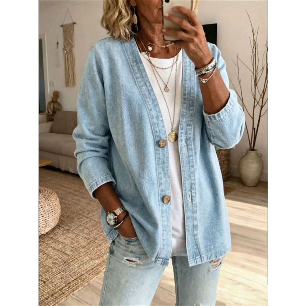 Kadın İlkbahar Sonbahar Denim  - Women'S Fashion Denim Jacket incelemesi ve fiyatı