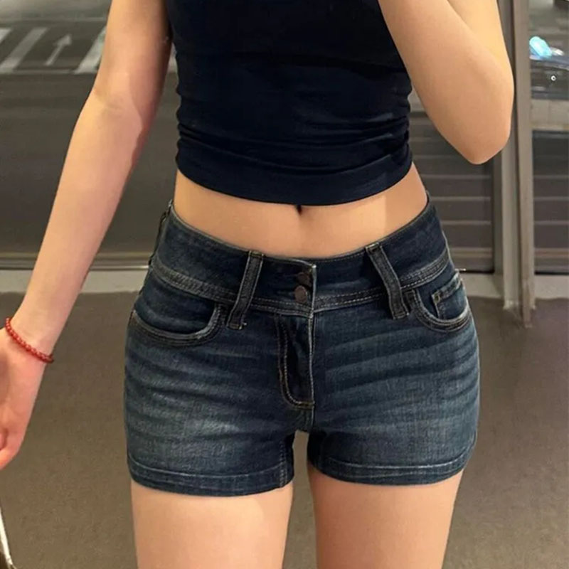 Kadınlar İçin Koyu Mavi Retro  - Denim Shorts Women incelemesi ve fiyatı