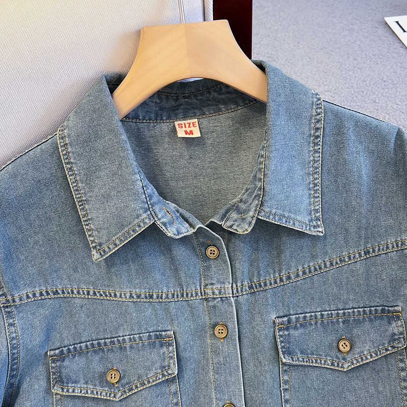 Retro denim gömlek kadınlar iç - Women'S Fashion Denim Jacket incelemesi ve fiyatı