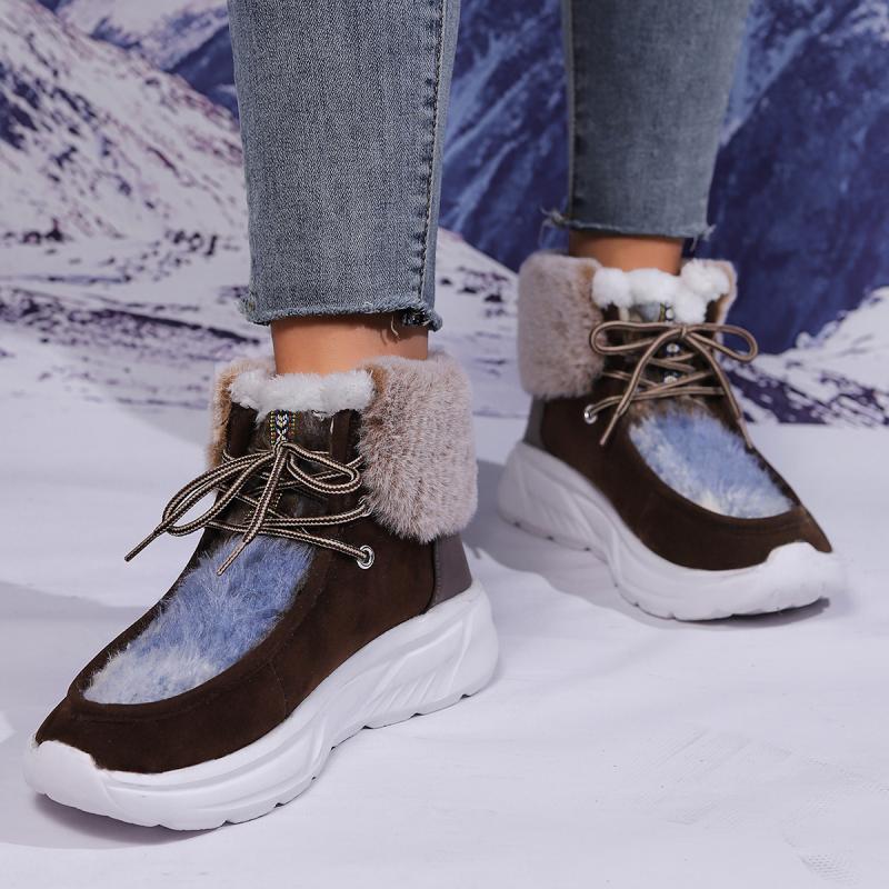 Moda Taklit Kürk Dantel Up Kar - Women'S Fashion Hiking Boots incelemesi ve fiyatı