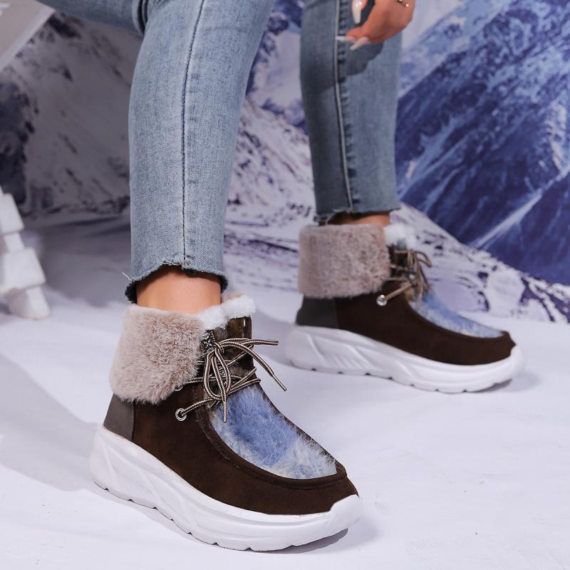 Moda Taklit Kürk Dantel Up Kar - Women'S Fashion Hiking Boots incelemesi ve fiyatı