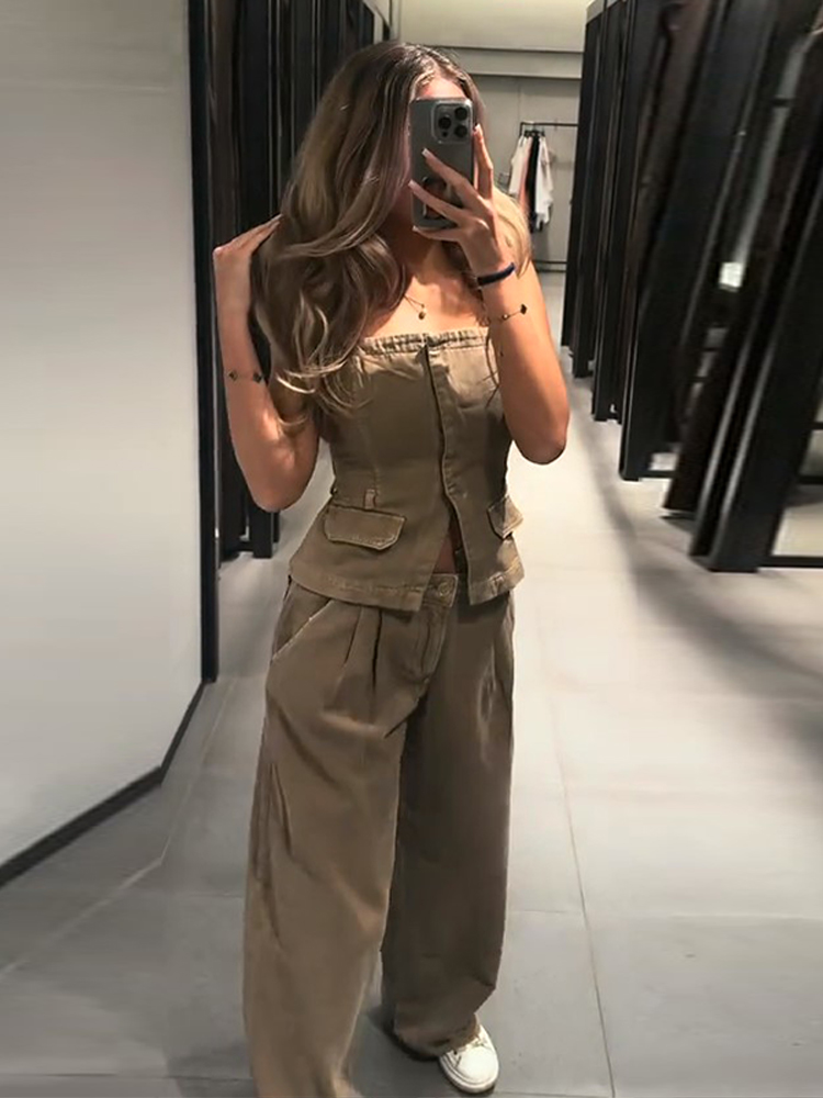 Y2K Kadın Göğüs Sarmalı Yelek  - Women Fashion Jeans Top incelemesi ve fiyatı