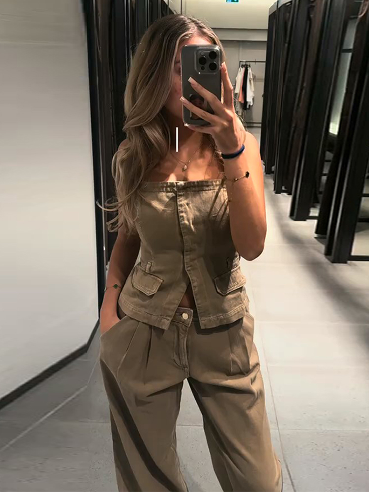 Y2K Kadın Göğüs Sarmalı Yelek  - Women Fashion Jeans Top incelemesi ve fiyatı