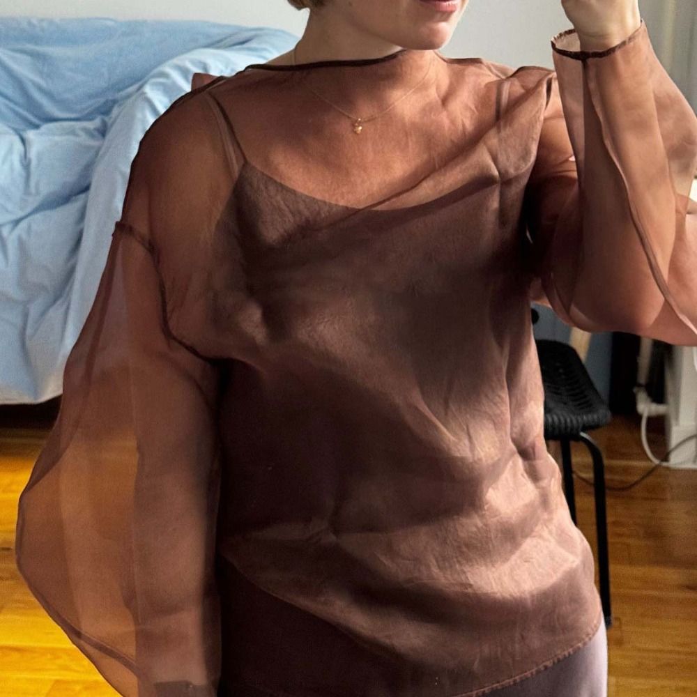 Zarif Uzun Kollu File Bluz Yar - Wrap Blouse Chiffon incelemesi ve fiyatı