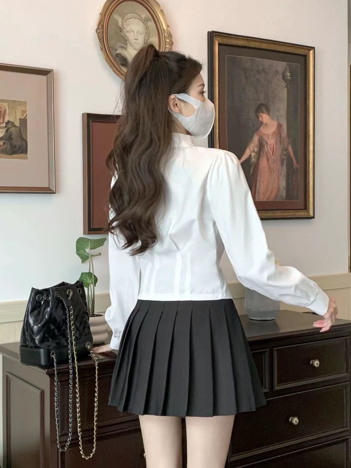 2000'ler Beyaz Uzun kollu Vint - Wrap Blouse Chiffon incelemesi ve fiyatı