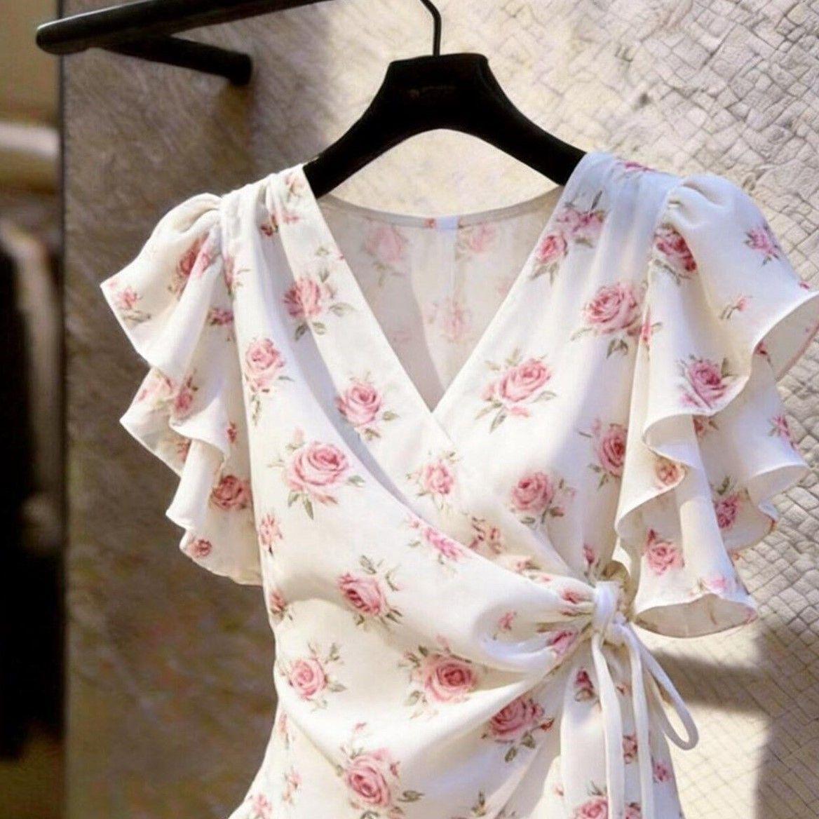 Kadınlar İçin V Yaka Şifon Blu - Wrap Blouse Chiffon incelemesi ve fiyatı
