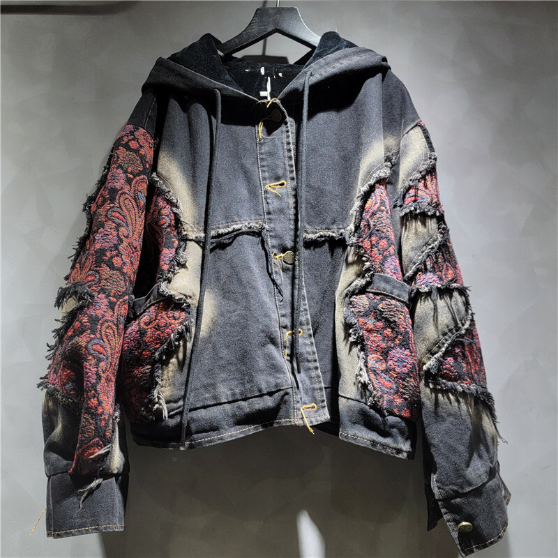 WTHT Moda Kadın Yıkama Patchwo - Women'S Fashion Denim Jacket incelemesi ve fiyatı