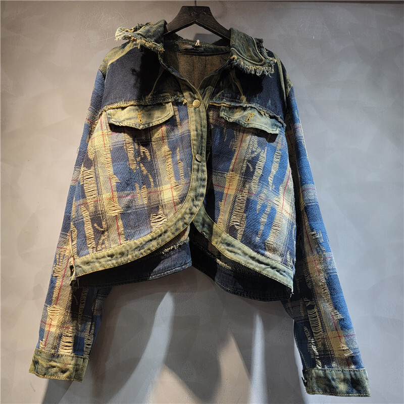 WTHT Moda kadın Düzensiz Patch - Women'S Fashion Denim Jacket incelemesi ve fiyatı