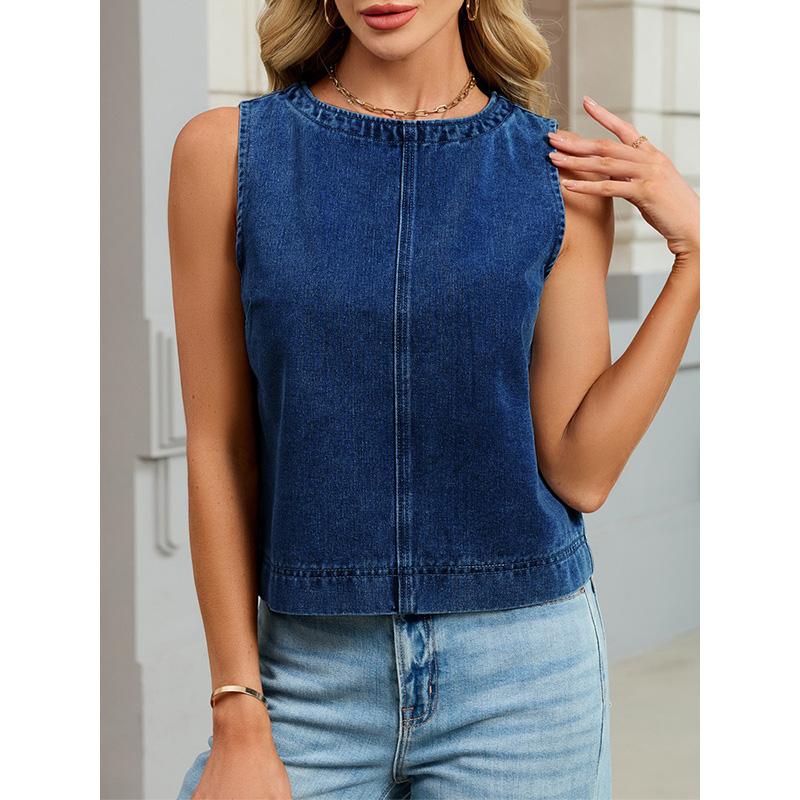 Benuynffy Rahat Yuvarlak Boyun - Women Fashion Jeans Top incelemesi ve fiyatı