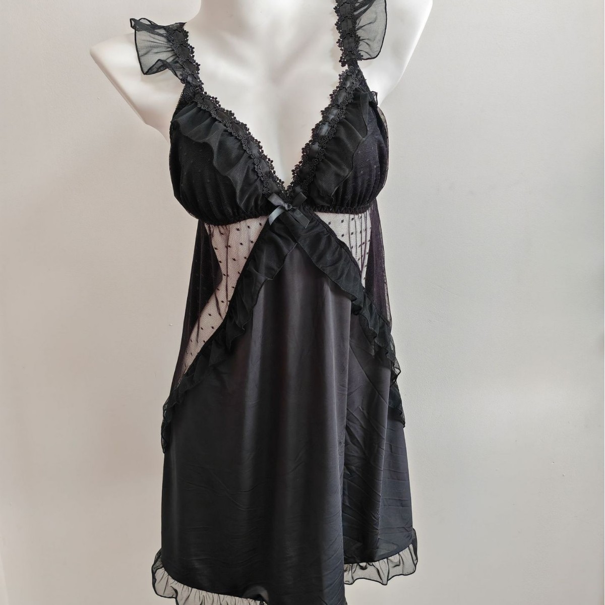 Kadın siyah buz ipek gecelik s - Spaghetti Strap Dress incelemesi ve fiyatı
