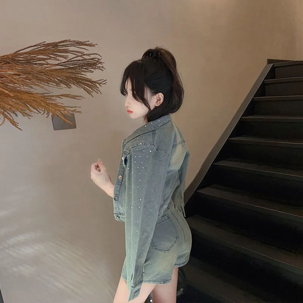 Kore moda elmas mizaç Denim ce - Women'S Fashion Denim Jacket incelemesi ve fiyatı