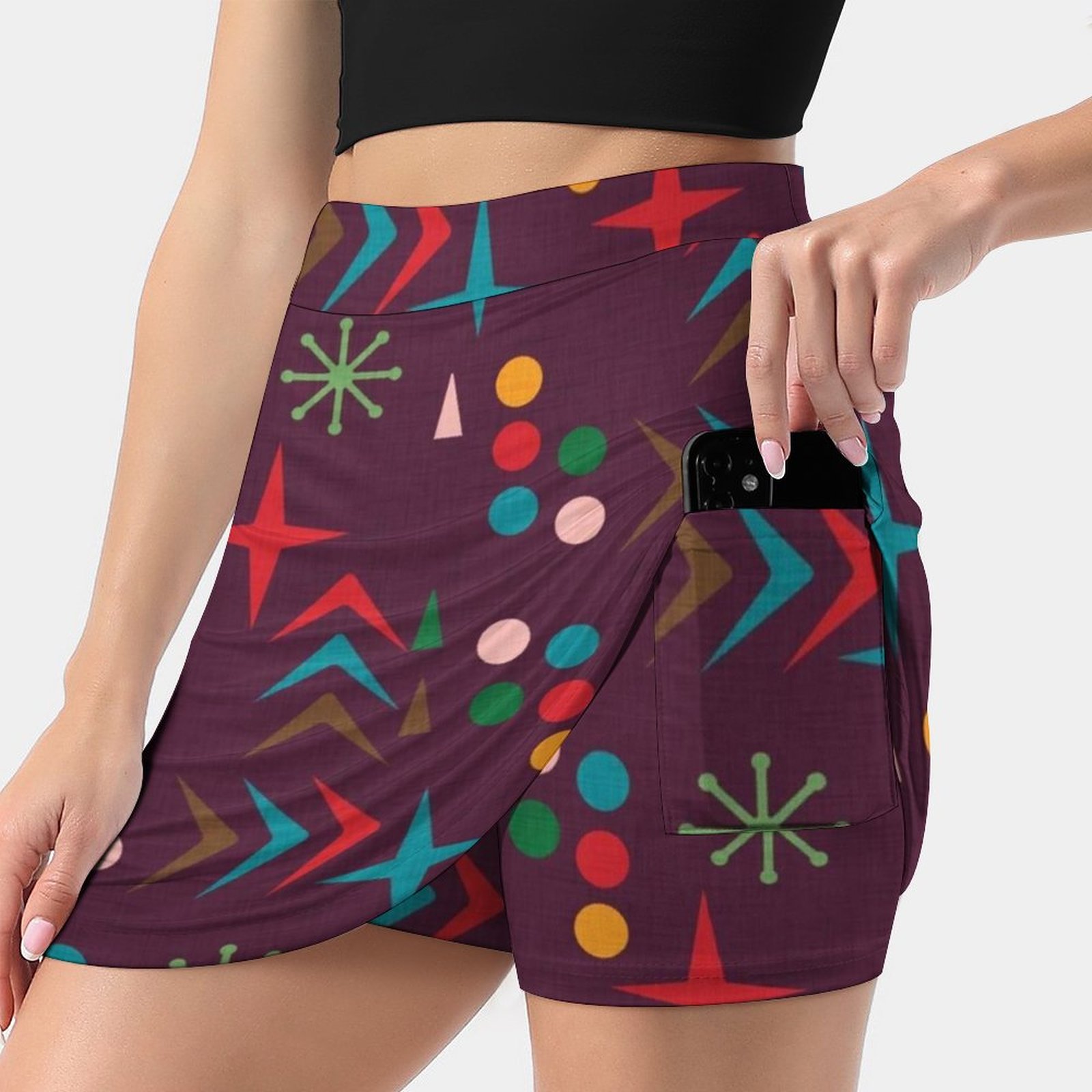 Atomik Desen Mor Orta Yüzyıl M - Women'S Fashion In The 60S incelemesi ve fiyatı