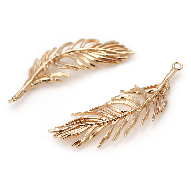 18K altın renk pirinç tüy Char - Women Fashion Jewellery incelemesi ve fiyatı