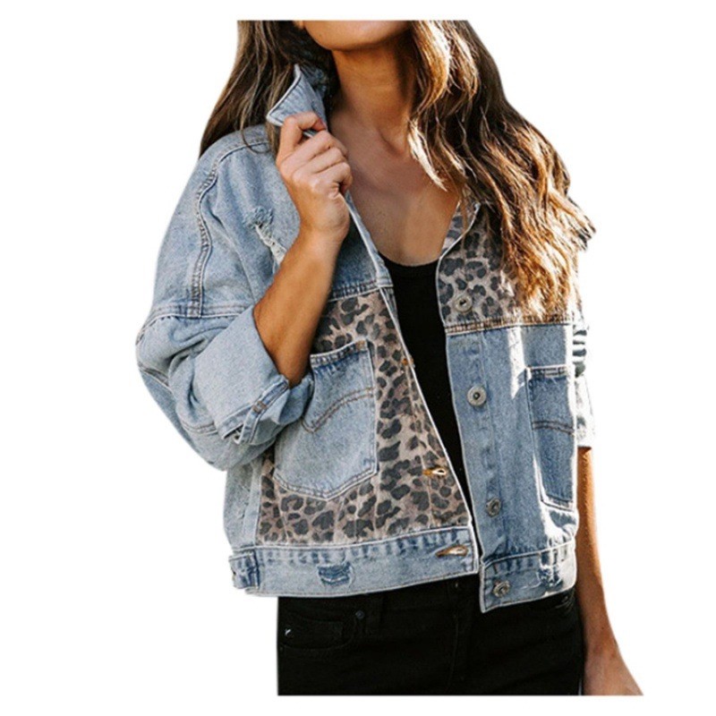 Leopar Dikiş Denim Ceket Kadın - Women'S Fashion Denim Jacket incelemesi ve fiyatı