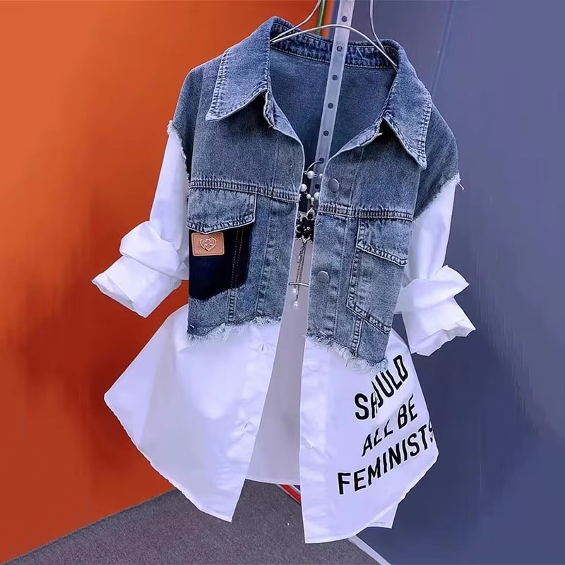 2025 Yeni İlkbahar/Yaz Moda Ko - Women'S Fashion Denim Jacket incelemesi ve fiyatı