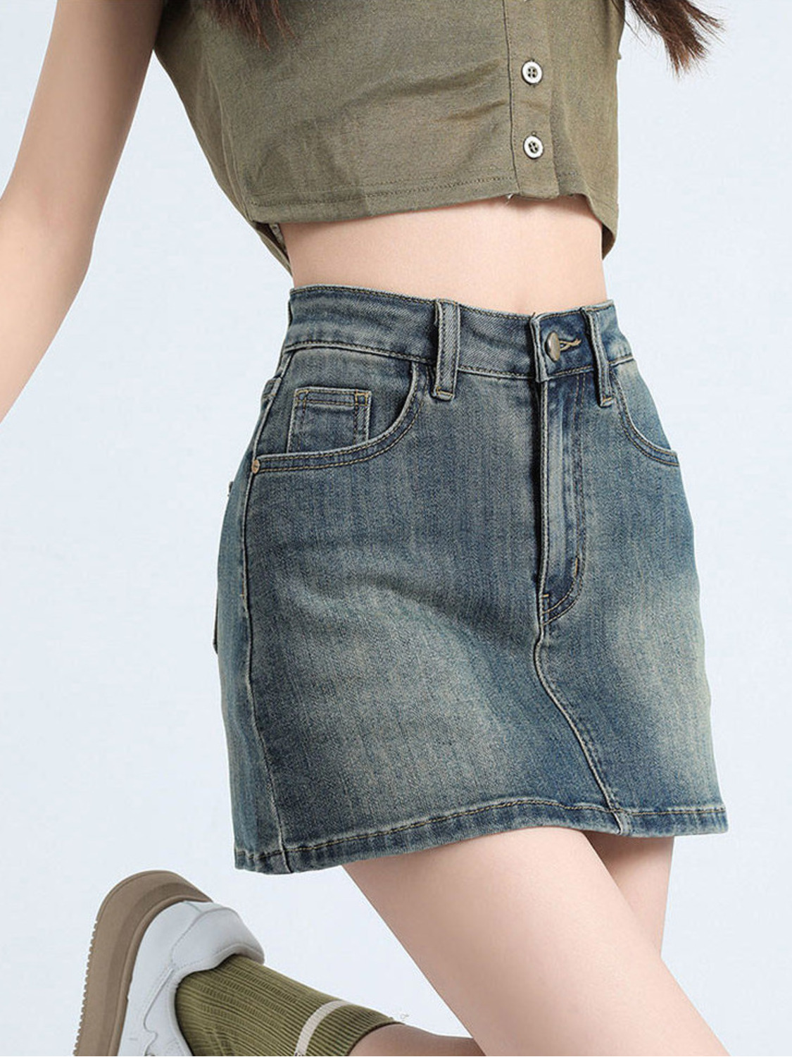 Kadınlar için Vintage Yıkanmış - Denim Shorts Women incelemesi ve fiyatı