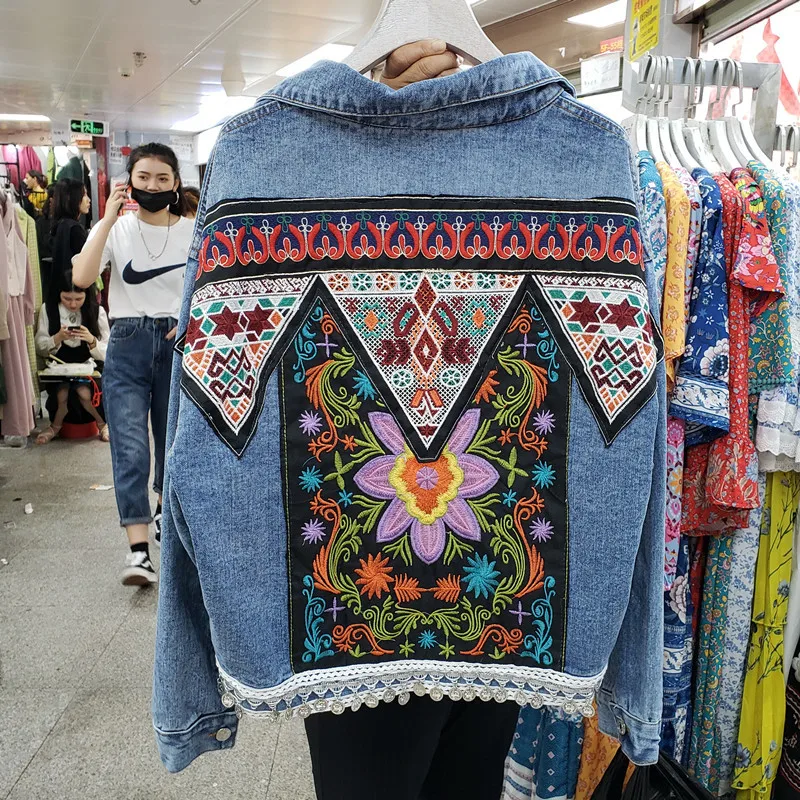 Vintage Mavi Nakış Payetler Pü - Women'S Fashion Denim Jacket incelemesi ve fiyatı